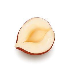 Hazelnut Nut Kernel Cut Piece Tasty Food Vector. Crashed Hazelnut Ingredient For Bake Cookies And Pie. Freshness Cobnuts Or Filberts, Hazel Fat Seed Template Realistic 3d Illustration