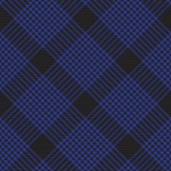 Blue Diagonal Plaid Tartan textured Seamless Pattern Design