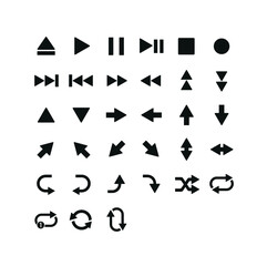 set of music play arrow buttons vector