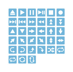 Emoji set of music play arrow buttons vector