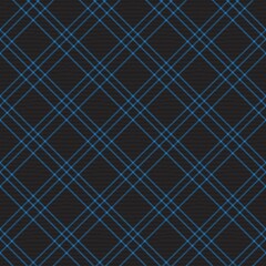 Blue Diagonal Plaid Tartan textured Seamless Pattern Design