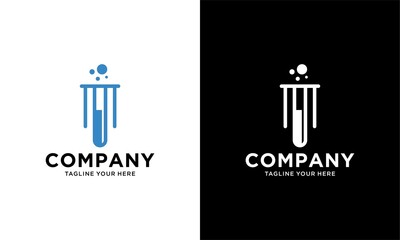 Modern line art lab logo technology