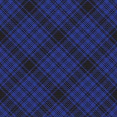 Blue Diagonal Plaid Tartan textured Seamless Pattern Design