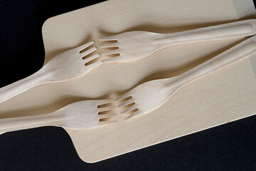 wooden forks on wood