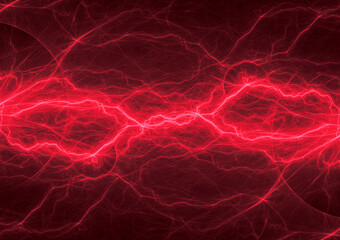 red lightning and plasma background, abstract energy and electrical background