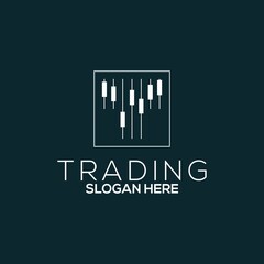 Letter T Logo Design with Trading chart Elements