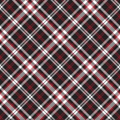 Red Diagonal Plaid Tartan textured Seamless Pattern Design