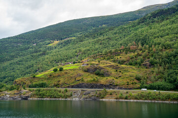 Obraz premium View over the Sognefjord near Flam, Norway 