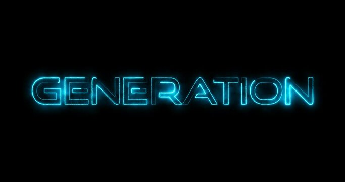 neon effect of next generation letters, text on background 4k footage clip