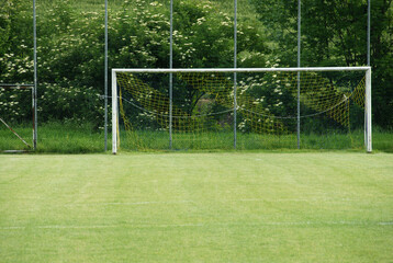 The goal of a football field is 7.32 meters long and 2.44 meters high.