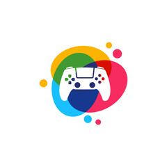 creative colorful joystick game logo design vector icon symbol