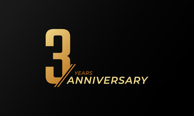 3 Year Anniversary Celebration Vector. Happy Anniversary Greeting Celebrates Template Design Illustration