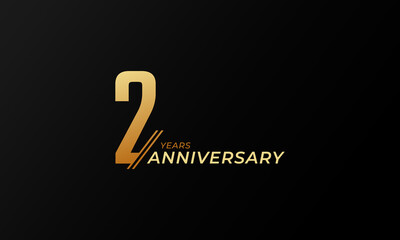 2 Year Anniversary Celebration Vector. Happy Anniversary Greeting Celebrates Template Design Illustration