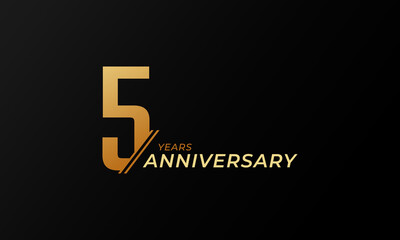 5 Year Anniversary Celebration Vector. Happy Anniversary Greeting Celebrates Template Design Illustration