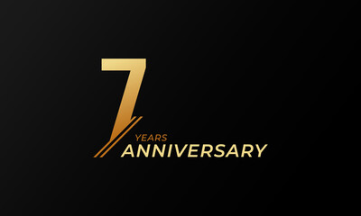 7 Year Anniversary Celebration Vector. Happy Anniversary Greeting Celebrates Template Design Illustration