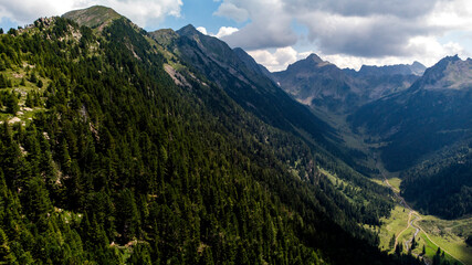 Fototapeta na wymiar Dolomites: Val Moena and Mount Cermis