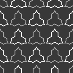Monochrome seamless pattern with geometric triangular shapes.