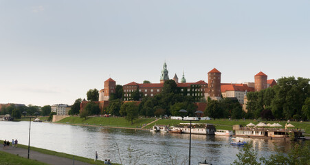 Wawel castle from the distance - obrazy, fototapety, plakaty
