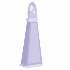 long purple perfume bottle, isolated object on white background, cartoon illustration, vector,