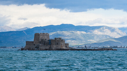 Fototapeta na wymiar Bourtzi - The fort on the sea