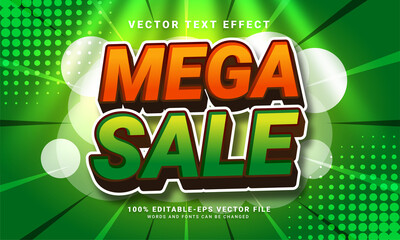 Mega sale 3D text effect, editable text style and suitable for promotion sales