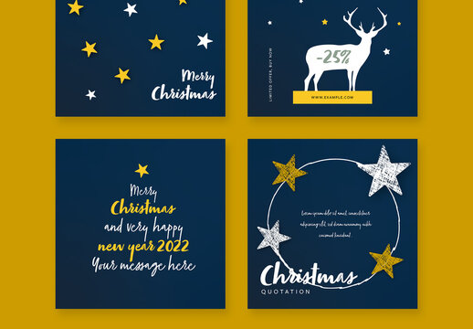 Blue Social Media Layouts with Festive Elements