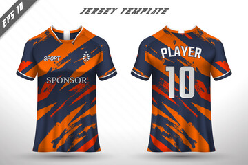 Premium soccer jersey template with abstract texture.
