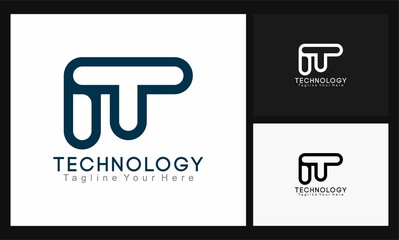 letter it concept design technology logo