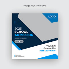 School admission social media and web banner, flyer, facebook cover photo template
