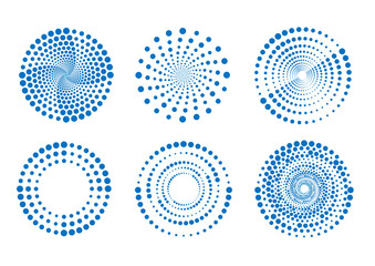 Set of circles from dots. Abstract dots Emblem Design.Frame Vector illustration.