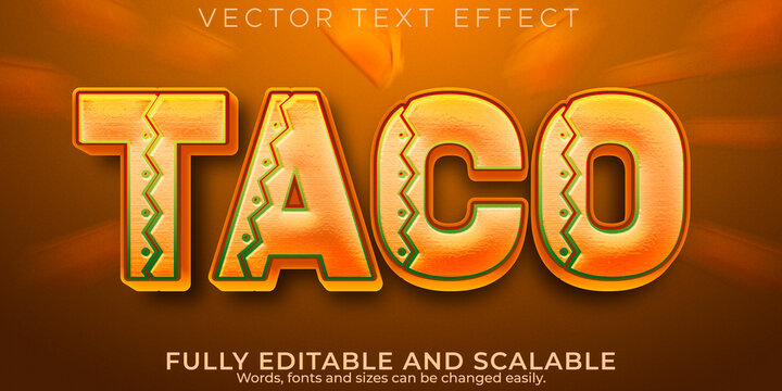 Taco Bell Text Effect, Editable Mexican And Food Text Style