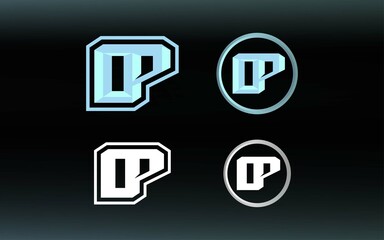 Initials OP logo with a bright color is suitable for E sports teams and others