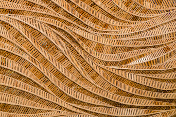 nature background of brown handicraft weave texture bamboo surface - 456962655