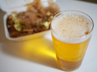 たこ焼きとビール