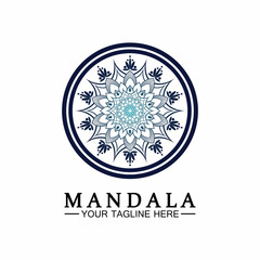 Circle pattern petal Flower Mandala Vector logo template illustration. Colorful template for spiritual retreat or yoga studio,Ornamental business cards,vintage luxury, ornamental decoration