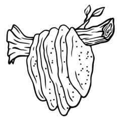 Honey hand drawn decorative icons with hive isolated vector inl illustration