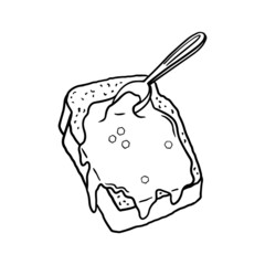 Honey hand drawn decorative icons with bread with honey isolated vector inl illustration