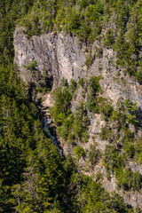 Rock face and waterfall