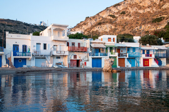 Picturesque colorful village of Klima, Milos island, Cyclades