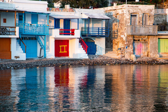 Picturesque colorful village of Klima, Milos island, Cyclades
