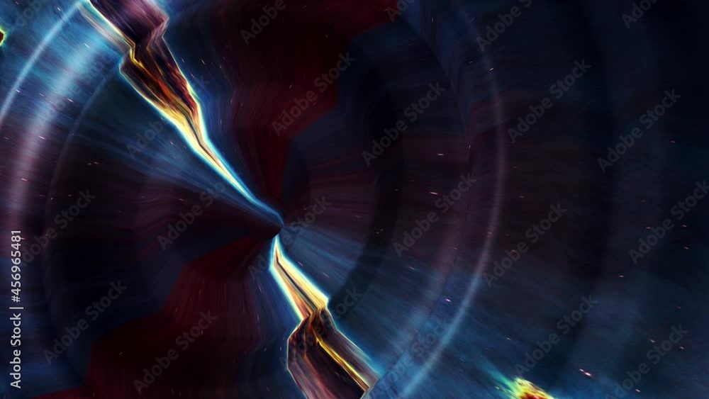 Poster abstract 3d pattern of dark blue red color surface circle with the effect of wave ripple displacemen
