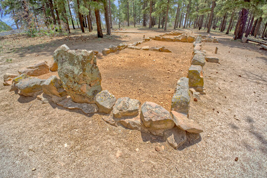 The remains of the Walhalla Indian Ruins near Cape Royal at Grand Canyon North Rim, UNESCO World Heritage Site, Arizona