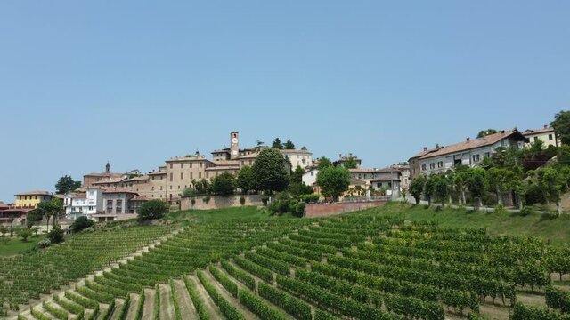 Neive Aerial View in Langhe Piedmont, Italy