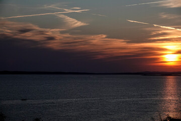wonderful sunset in croatia at the bay
