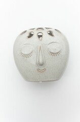 vase zen décoratif , tête de femme , isolé sur fond blanc