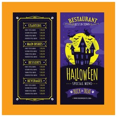 halloween menu template vector design illustration