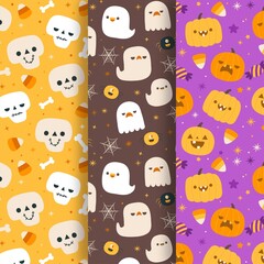 hand drawn halloween pattern collection vector design illustration