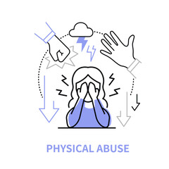 Obraz premium Physical Abuse - modern line design style single isolated icon
