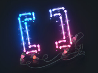 Futuristic ultraviolet square brackets frame border. 