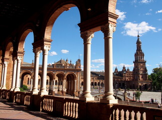 columns in the plaza de españa in seville, andalucia © Salvador J Venegas